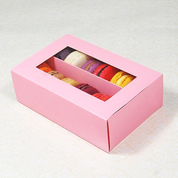 12 Pink Window Macaron Boxes ($3.50/pc x 25 units)