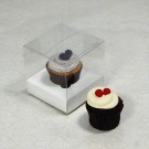 1 Cupcake Clear Mini Cupcake Boxes w White insert($1.50pc x 25 units)